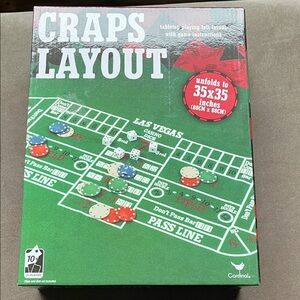 Cardinal Green Craps Layout Board Game 35 X 35